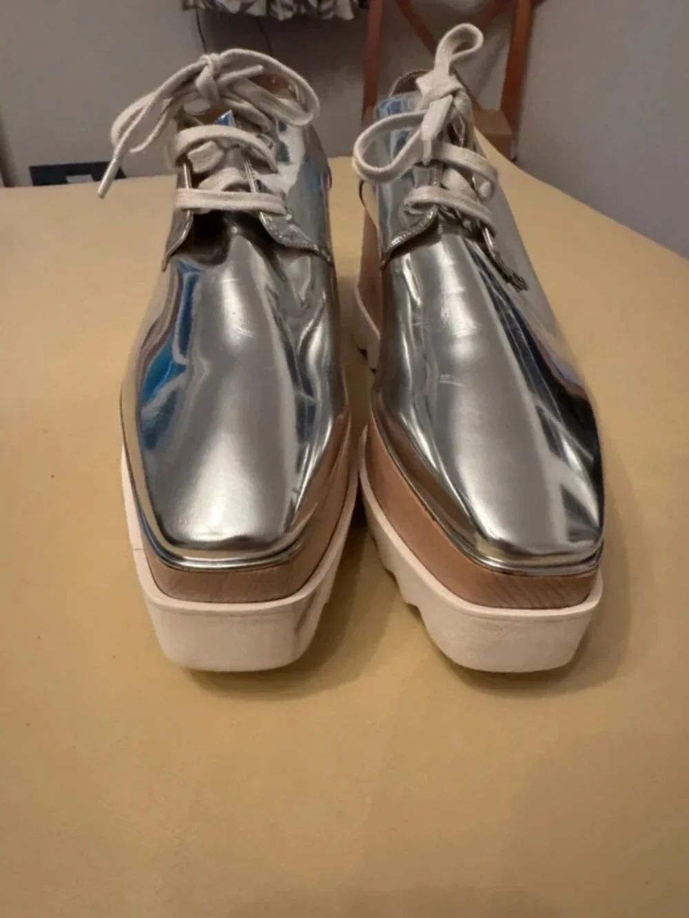 Stella McCartney Silver Elyse Platforms EU 39
